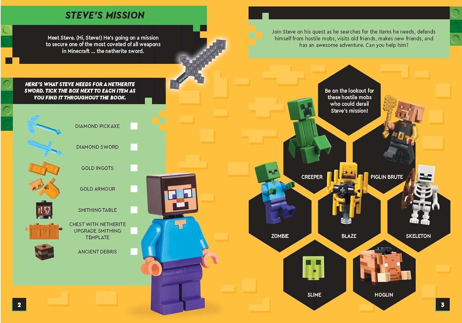 LEGO Minecraft: Steve’s Netherite Adventure: Search & Find Sticker Activity