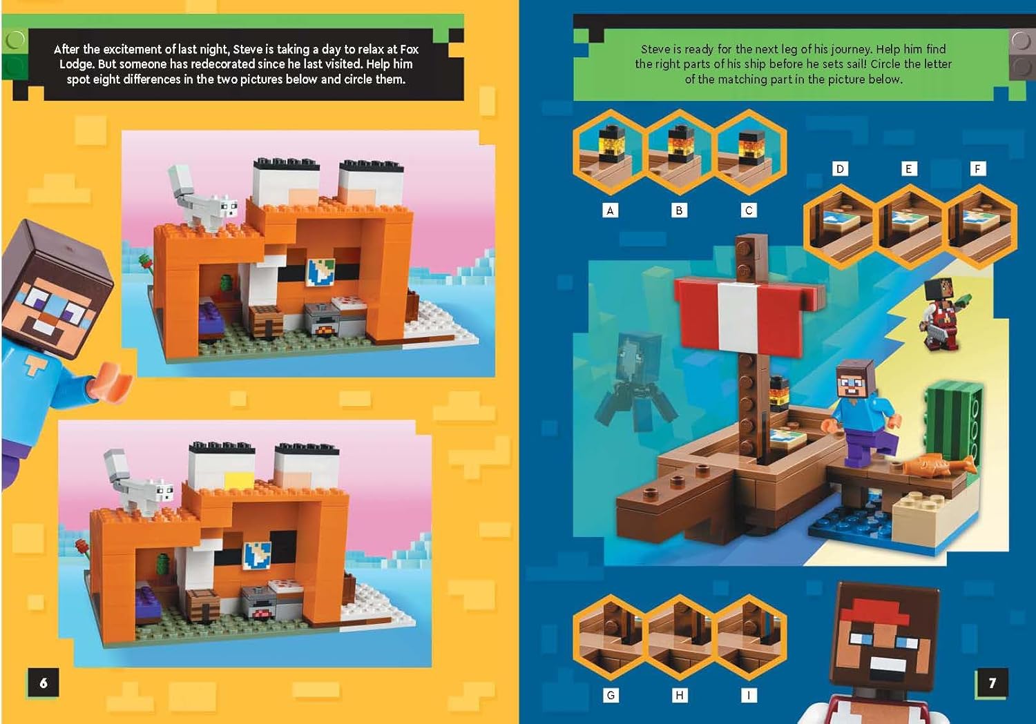 LEGO Minecraft: Steve’s Netherite Adventure: Search & Find Sticker Activity