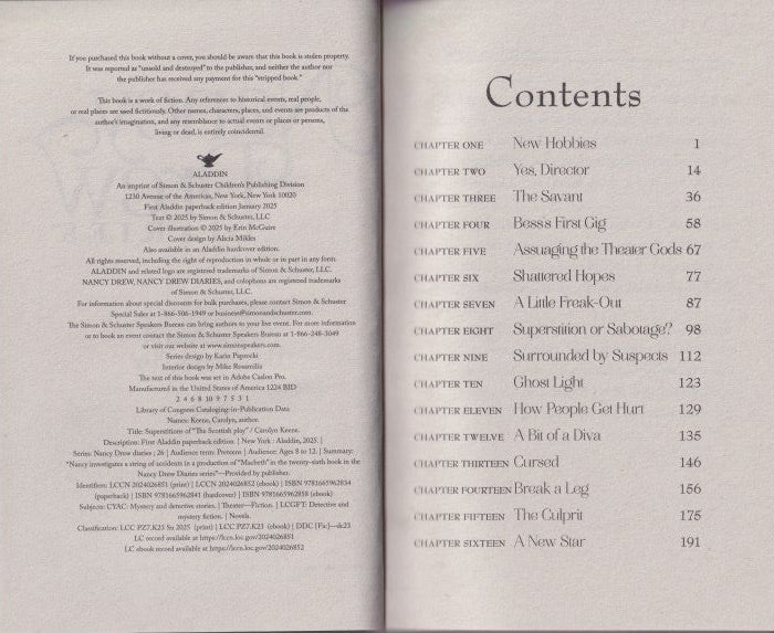 Nancy Drew Diaries Vol. 26: Superstitions of "The Scottish Play"