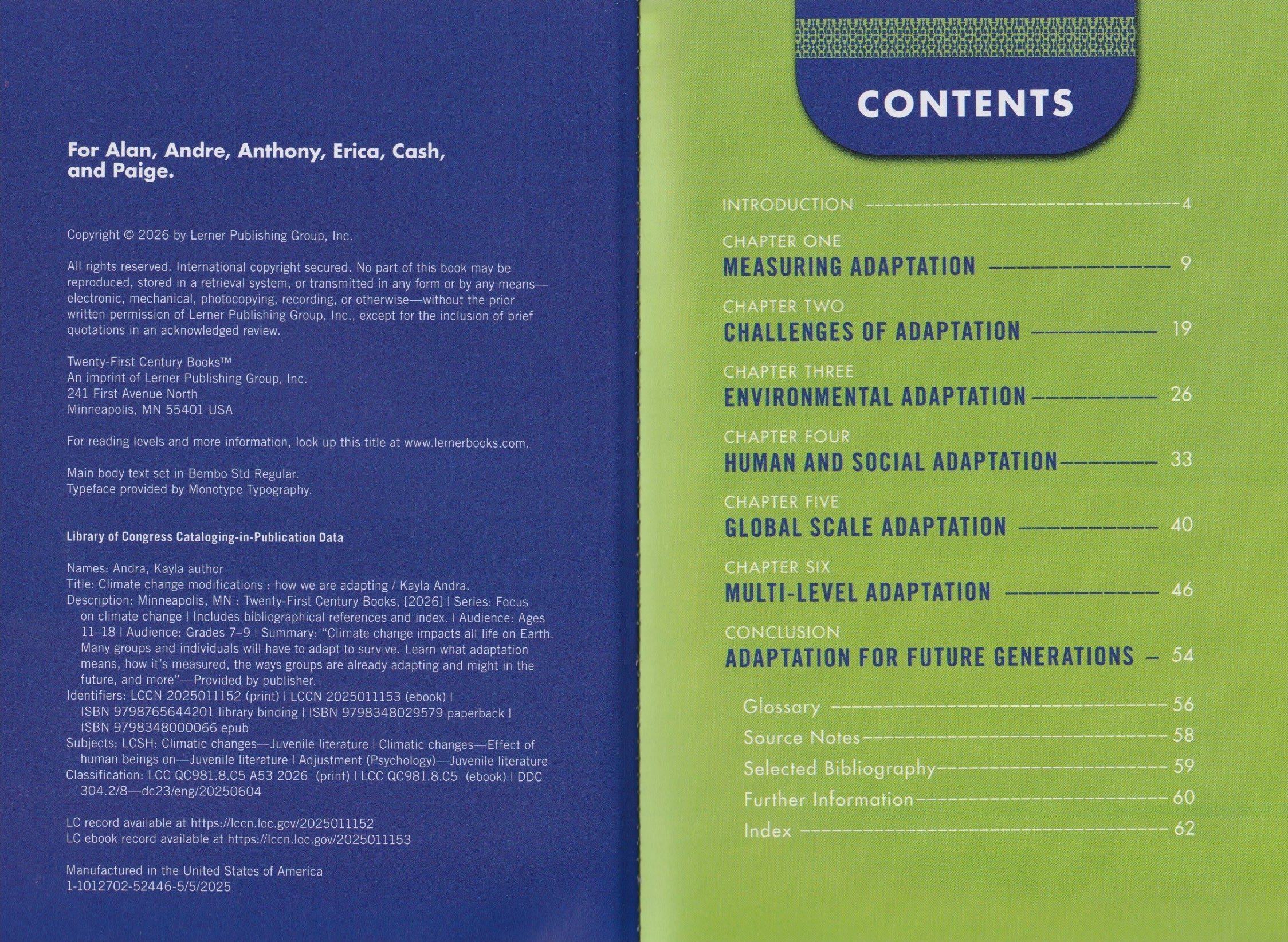 Focus on Climate Change: Modifications