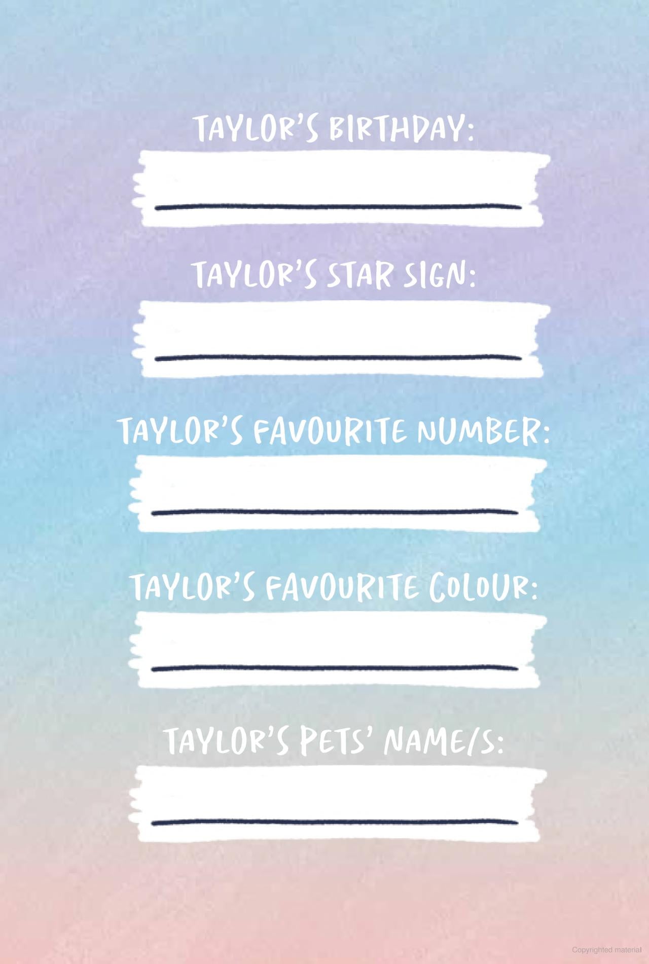 Blank Spaces- An Unofficial Taylor Swift Fan Journal