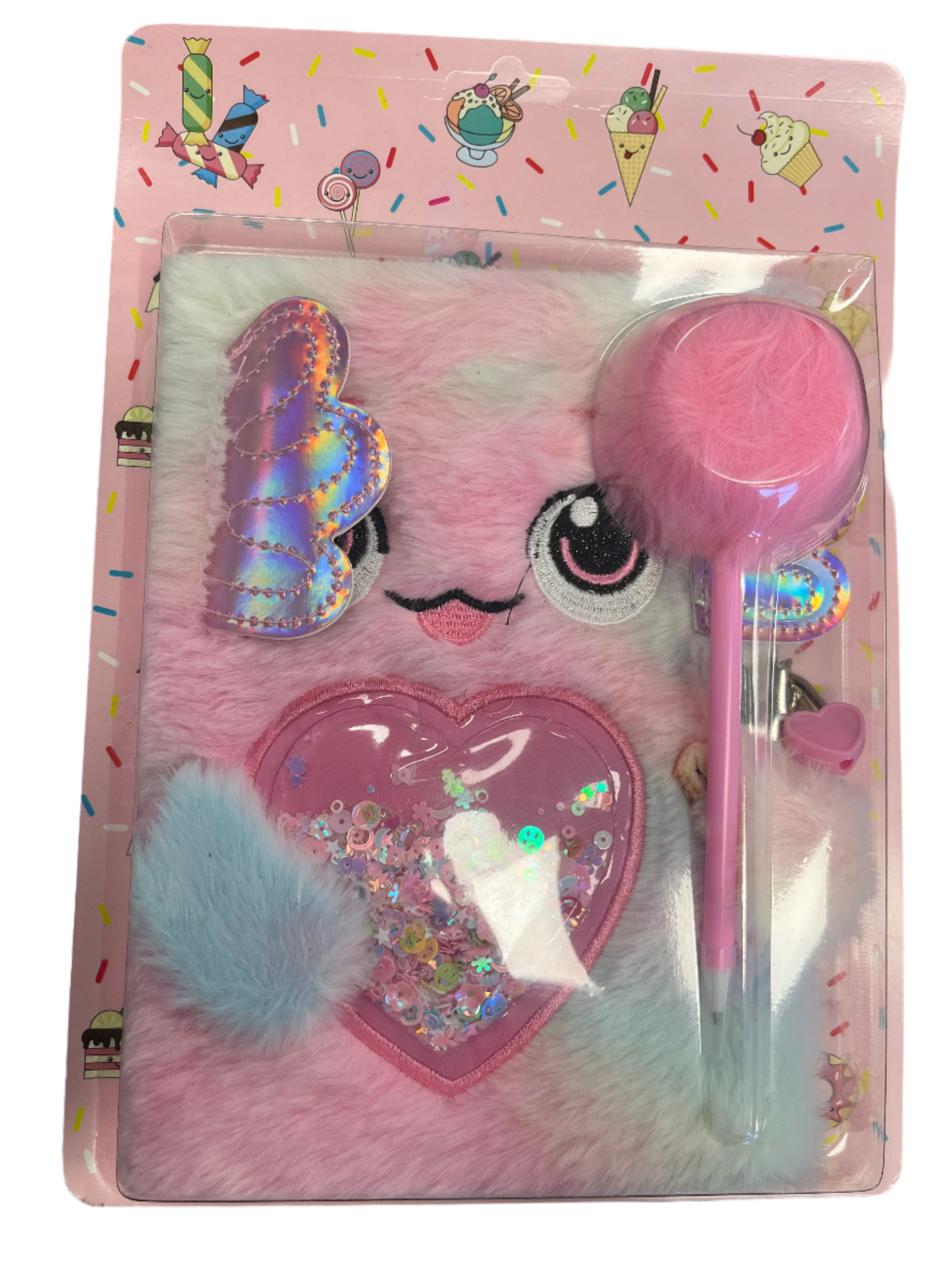 Lockable Journals with a Fluffy Pen Assortment