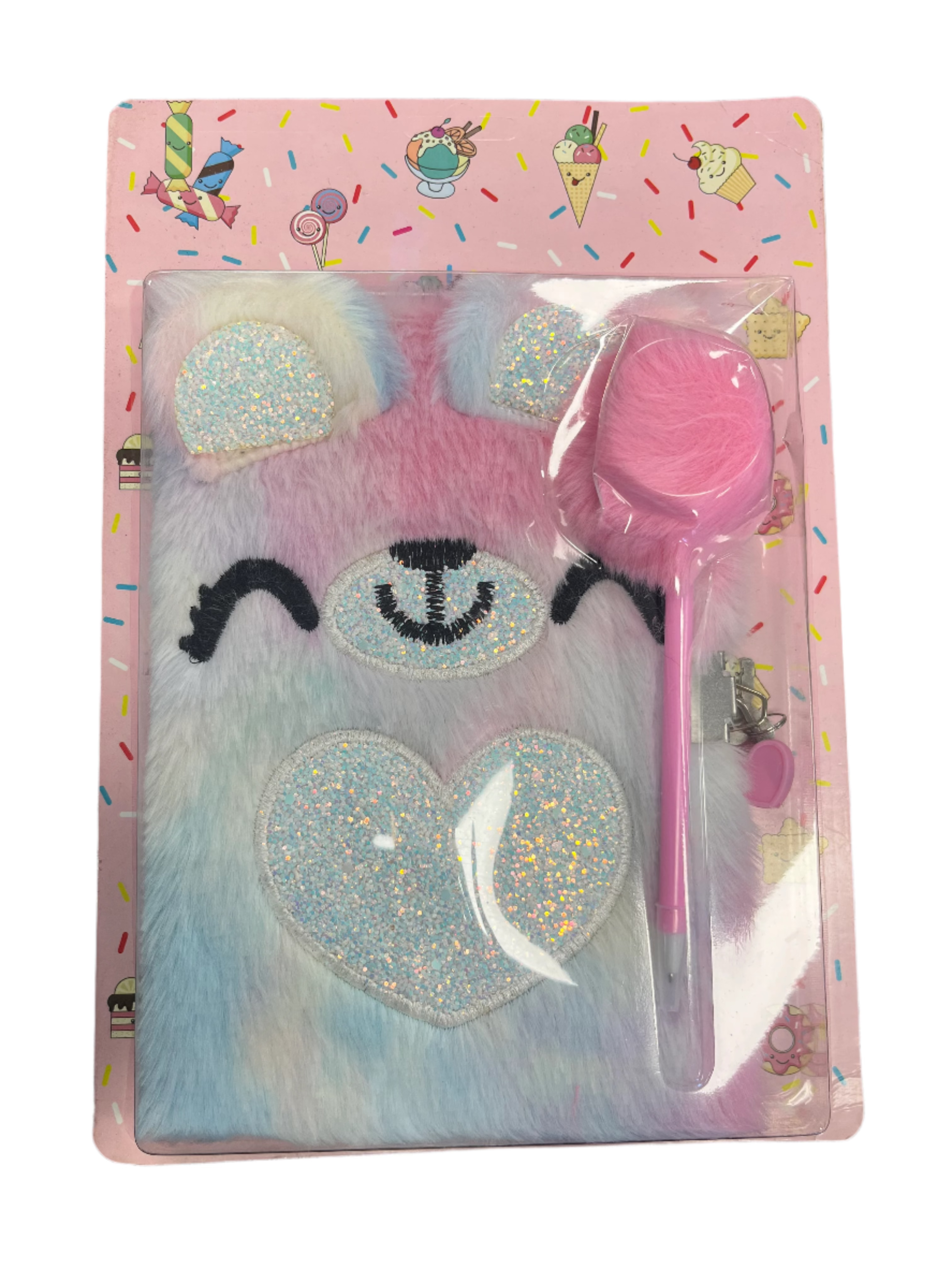 Lockable Journals with a Fluffy Pen Assortment