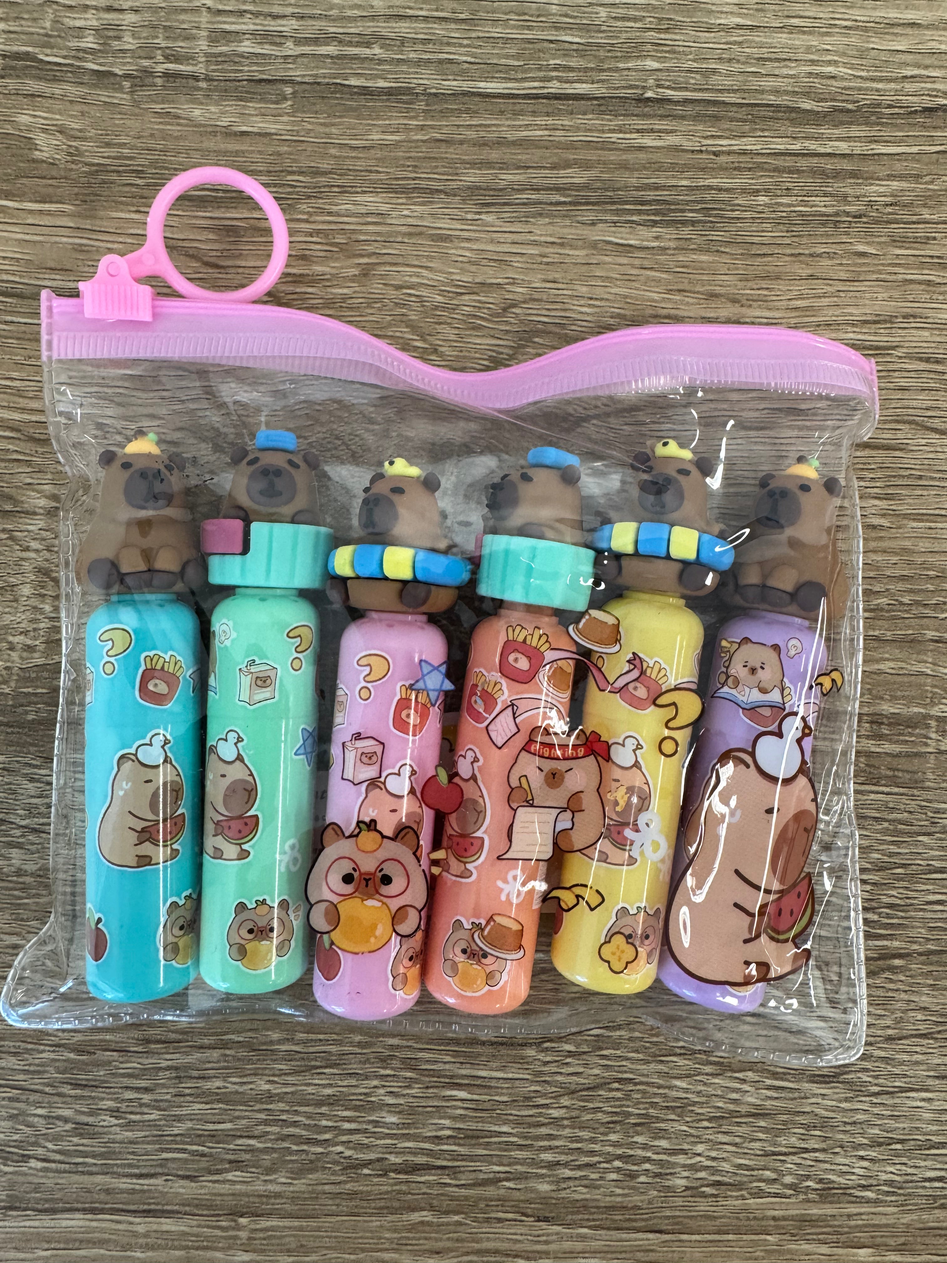 Capybara 6 Pack Highlighter Marker Pens