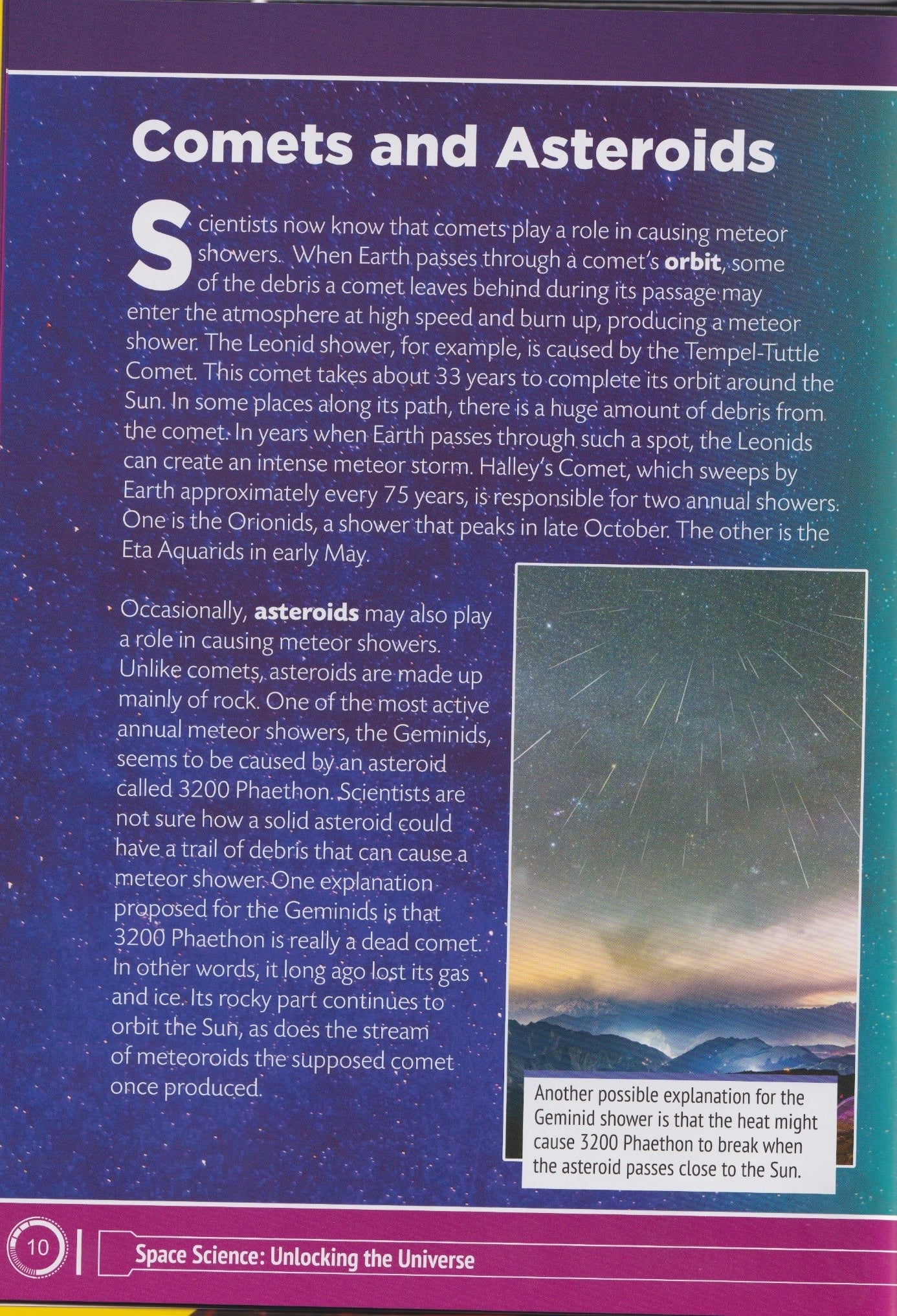 Space Science Unlocking the Universe: Meteors