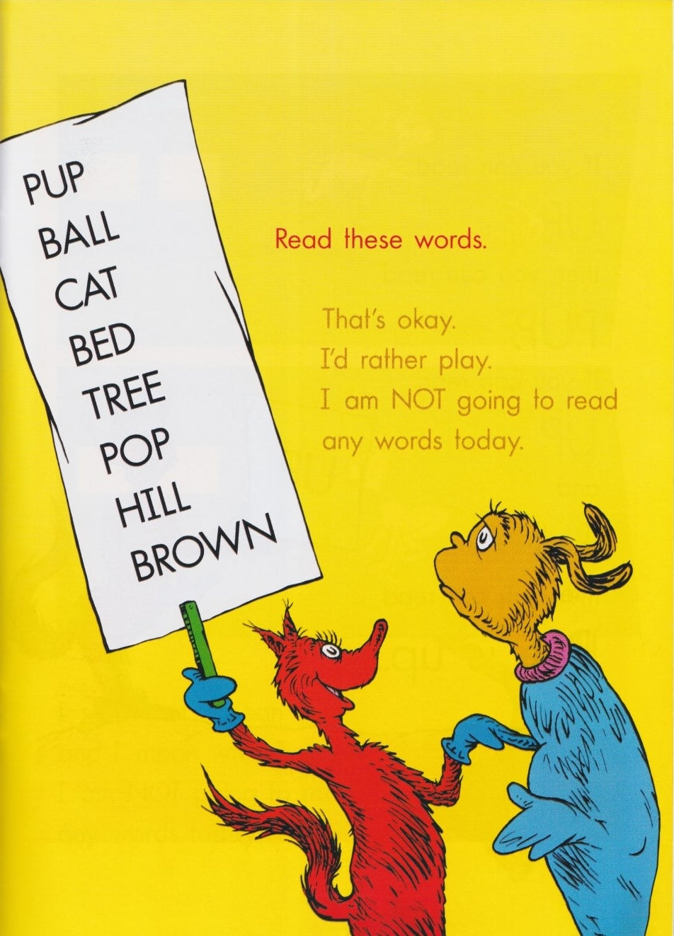 I Am Not Going to Read Any Words Today